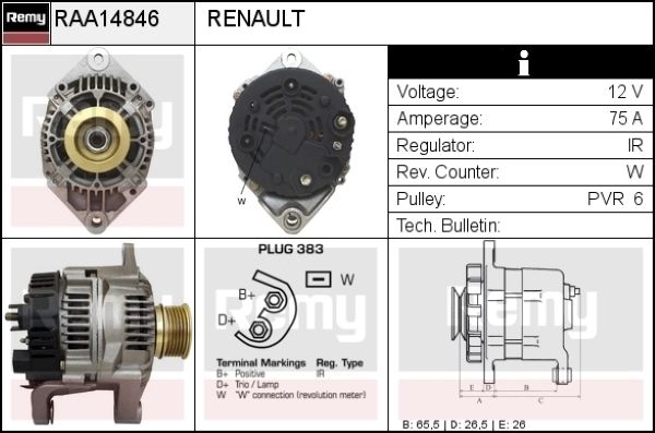 DELCO REMY Generaator RAA14846
